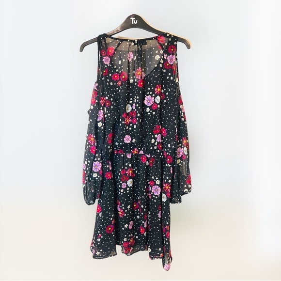 Mixed pattern floral cold shoulder dress size 14 new summer pattern holiday - Picture 3 of 6